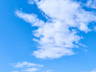 初夏の青空と雲の風景
