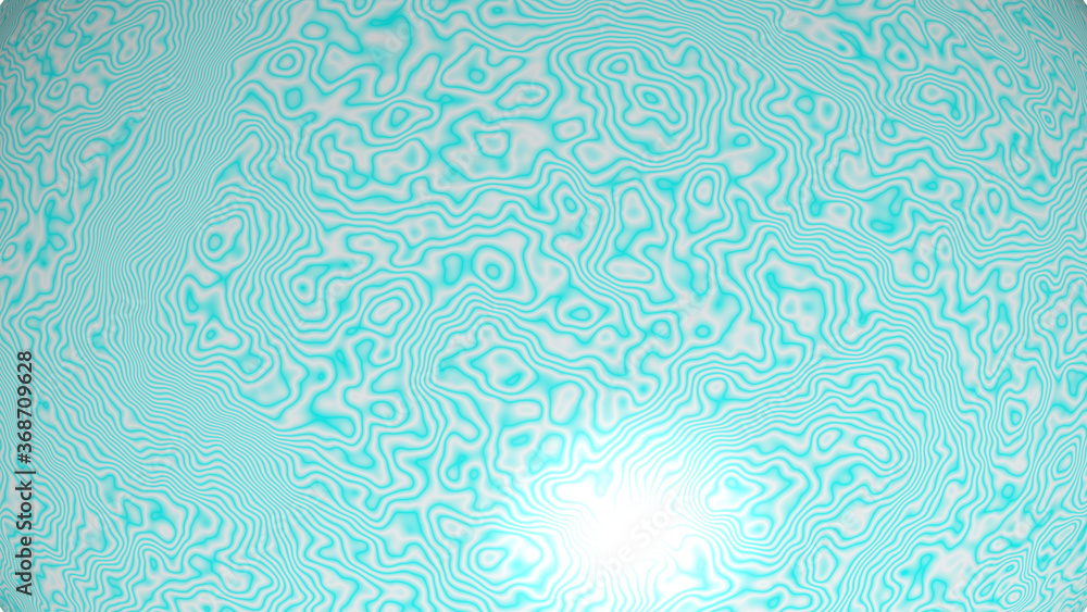 Poster Chaotic 3D abstract background of curved patterns of light cyan color with lighting and shadows for various applications needing colorful areas. illustration and blue