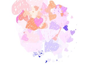 Obraz na płótnie Canvas Light Purple vector background with hearts.