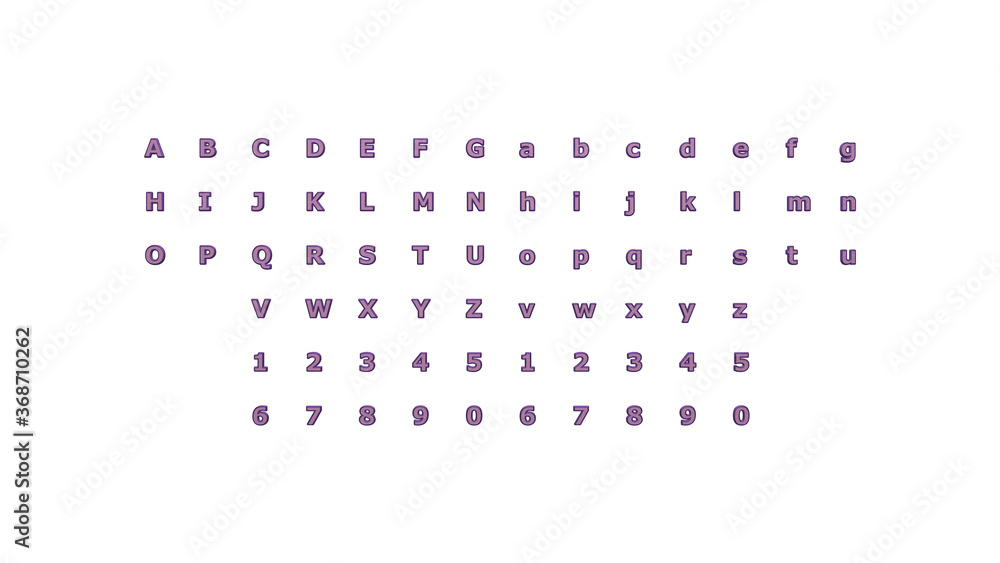 Poster full set of english alphabets in 3d illustrations which matching perspectives and lighting on each s