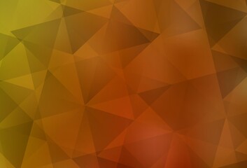 Light Orange vector shining triangular background.
