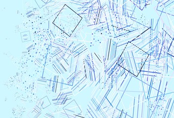 Light Pink, Blue vector background with triangles, circles, cubes.