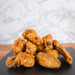 Plate of Crispy Chicken Wings