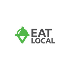 Find Local Location Place Eat Restaurant Vector Abstract Illustration Logo Icon Design Template Element