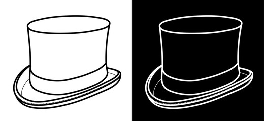 Top hat icon for web, mobile and infographics. Clothes of a wizard, illusionist. Cylinder icon on white background