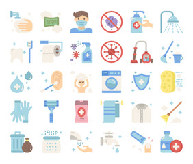 hygiene flat vector icons