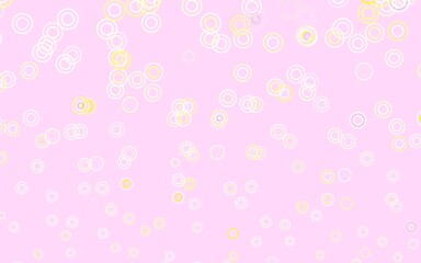 Light Pink, Yellow vector background with spots.