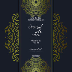 Mandala template with elegant, classic elements. Great for invitation, flyer, menu, brochure, background Premium Vector