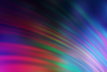 Dark Multicolor vector blurred shine abstract template.