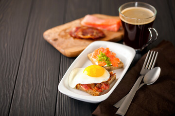 Coffee and Two toasts for breakfast