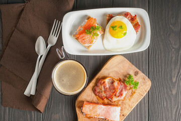 Coffee and Two toasts for breakfast