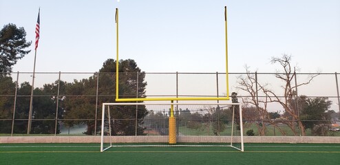 football field with a goal