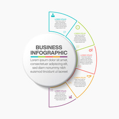 Business circle. timeline infographic icons designed for abstract background template milestone element modern diagram process technology digital marketing data presentation chart Vector 