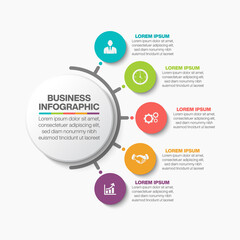 Business circle. timeline infographic icons designed for abstract background template milestone element modern diagram process technology digital marketing data presentation chart Vector 