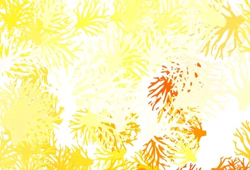 Dekokissen Light Yellow vector doodle layout with leaves. © smaria2015
