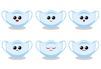 Funny mask happy, smille  set 
