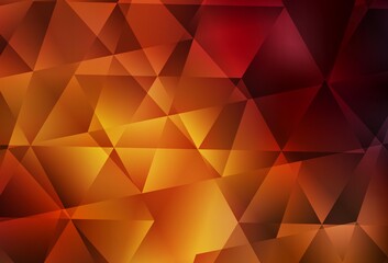 Dark Orange vector triangle mosaic background.