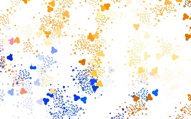 Light Orange vector template with chaotic shapes.