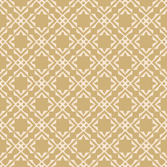 Tile background pattern. Geometric wallpaper pattern. Gold colors Sample template. Monochrome. Perfect for fabrics, covers, patterns, posters, interior designs or wallpapers. Vector background image