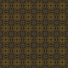Modern geometric pattern. Wallpaper background texture. Black and gold colors. Sample template. Perfect for fabrics, covers, patterns, posters, interior designs or wallpapers. Vector background image