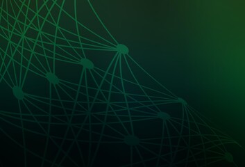 Dark Green vector texture with artificial intelligence concept.