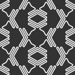 Seamless geometric pattern, wallpaper pattern, simple background pattern. Sample template. Black and white. Abstract lines. For fabrics, covers, posters, interior design or wallpaper. Vector image