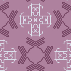 Fototapeta premium Ornament, minimal design, seamless geometric pattern, wallpaper texture, simple background pattern. Sample template. Purple tones. For fabrics, covers, posters, wallpapers. Vector background image