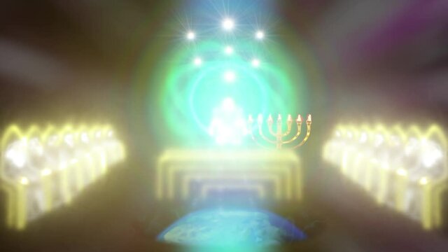 Trono de Dios con las 7 estrellas y los 7 candelabros y los ancianos sentados , Visi&oacute;n Apocalipsis