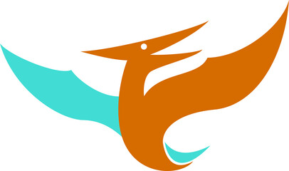 Pterodactyl Symbol Simple Abstract Design