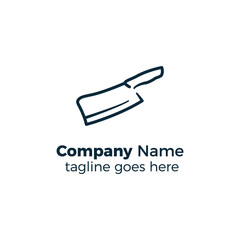 line kitchen knife logo design icon vector illustration simple line