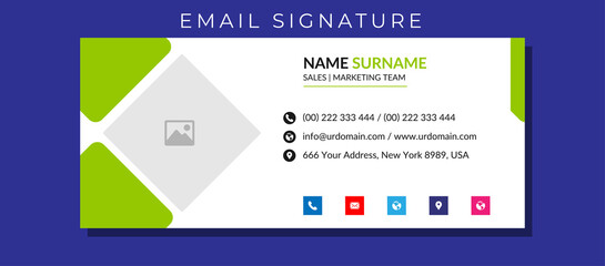 Business email signature with an author photo place modern layout
