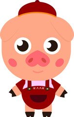 caracters animal pig cartoon
