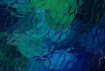 Light Blue, Green vector background with abstract shapes.