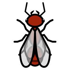 Flying red ant logo symbol icon sign. A simple flying red ant illustration, isolated.