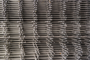 stack of reinforcement mesh folded on each other view from the side