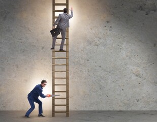 Business unethical competition concept with businessmen