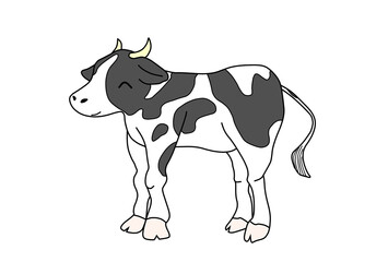 笑顔の牛のイラスト