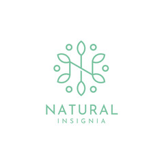Initial Letter N with simple floral flower beauty mandala pattern for nature cosmetic elegant luxury logo design