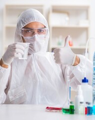 Lab assistant testing water quality