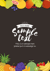 フルーツフレーム（黒板風）タテ