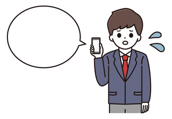 男子学生 スマートフォン イラスト