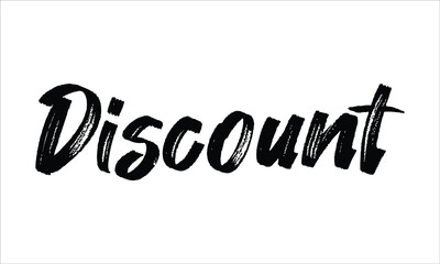 Discount Brush Hand drawn Typography Black text lettering and phrase isolated on the White background