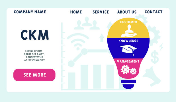 Vector website design template . CKM - Customer Knowledge Management. business concept. illustration for website banner, marketing materials, business presentation, online advertising.