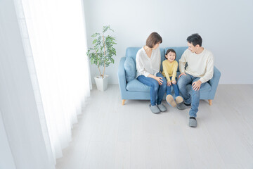 アジア人　親子　ポートレート