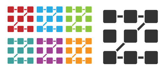 Black Graphic password protection and safety access icon isolated on white background. Security, safety, protection, privacy concept. Set icons colorful. Vector.
