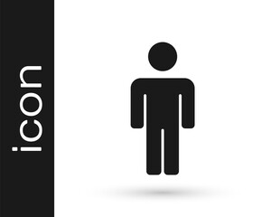 Grey User of man icon isolated on white background. Business avatar symbol user profile icon. Male user sign. Vector.