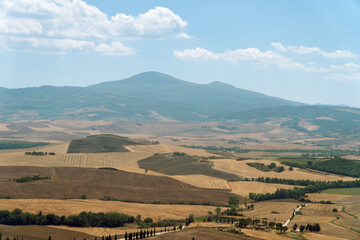 Tuscany, farmhouse and landscape on the hills of Val d'Orcia - Italy