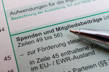 Finanzamt Steuererklärung einreichen (Spenden und Mitgliedsbeiträge)