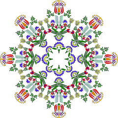 Fototapeta na wymiar Hungarian beautiful folk art, floral decoration beautiful flower illustration 