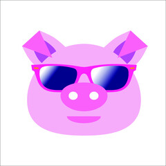 animals with sunglasses drawing in cartoon vector